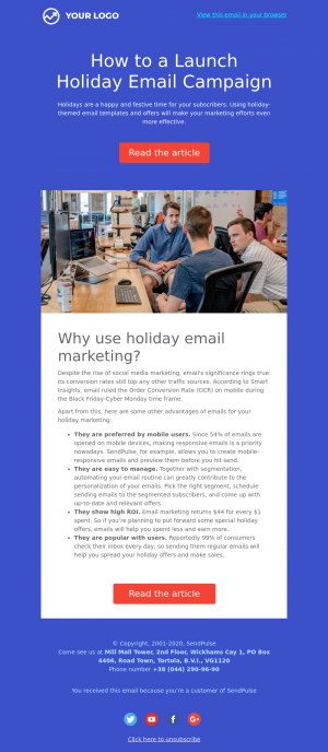 Business free email template