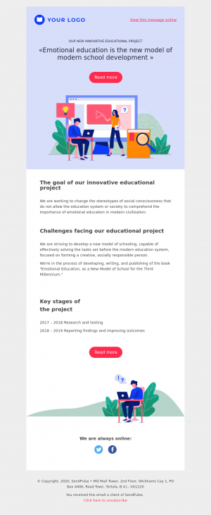 Education free email template