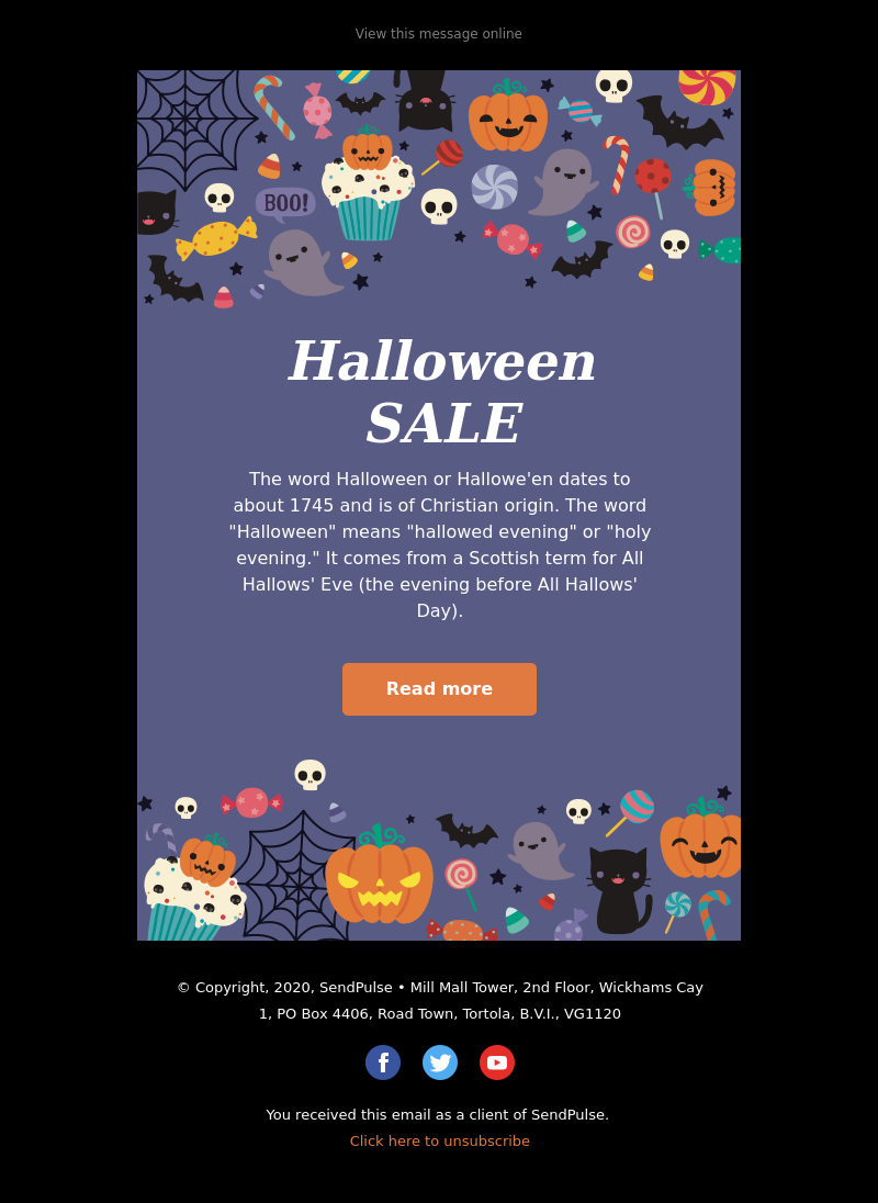 Holiday free email template