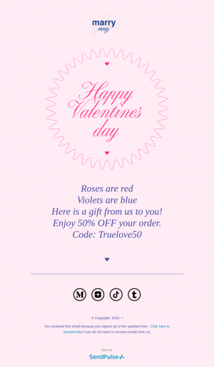 Holiday free email template