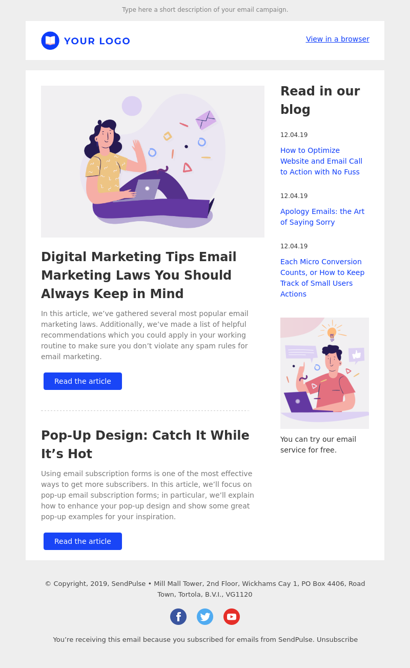 Other free email template