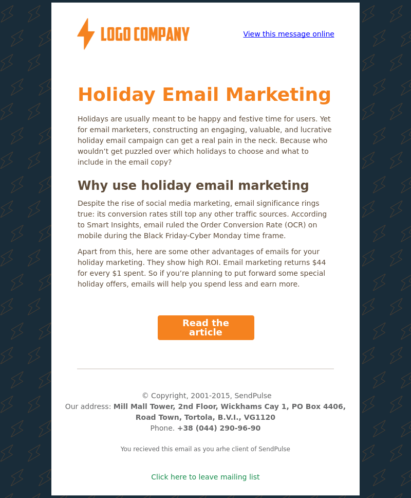 Other free email template