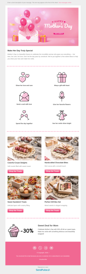 Holiday free email template