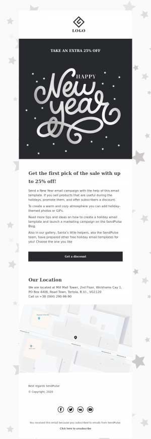 Holiday free email template