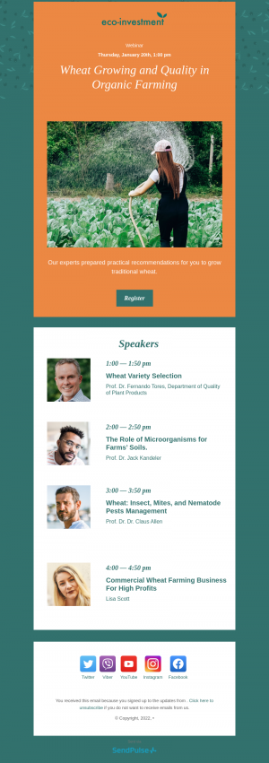 Education free email template