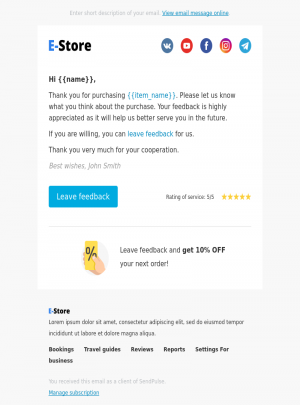 Ecommerce free email template