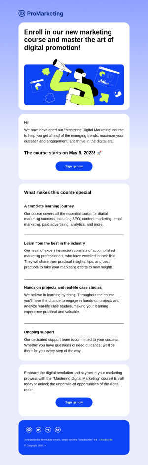 Education free email template