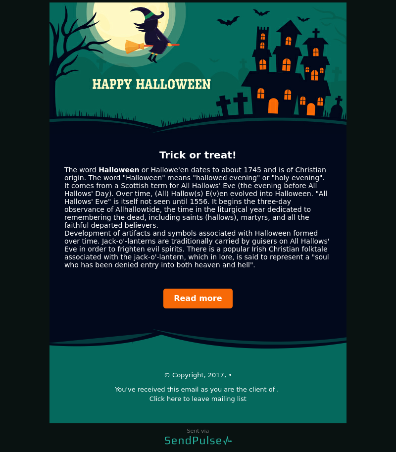 Holiday free email template