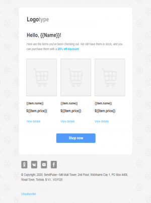 Ecommerce free email template