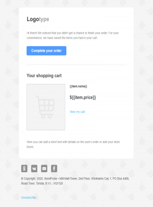 Ecommerce free email template