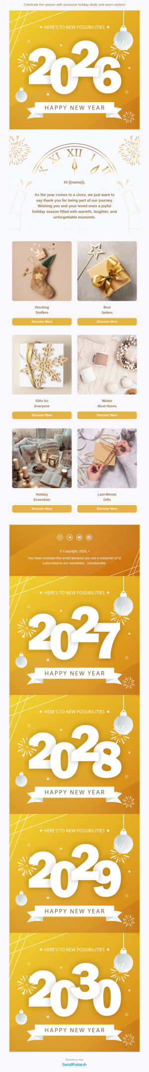 Holiday free email template