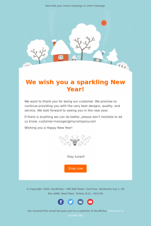 Holiday free email template