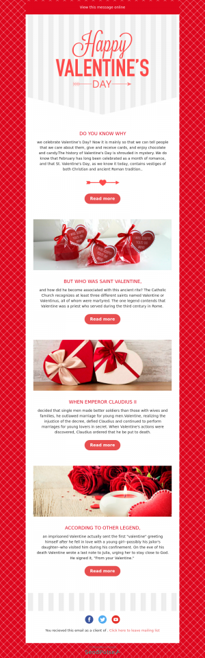 Holiday free email template