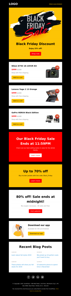 Business free email template