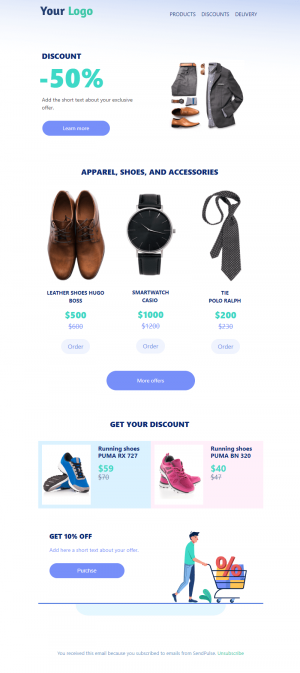 Ecommerce free email template