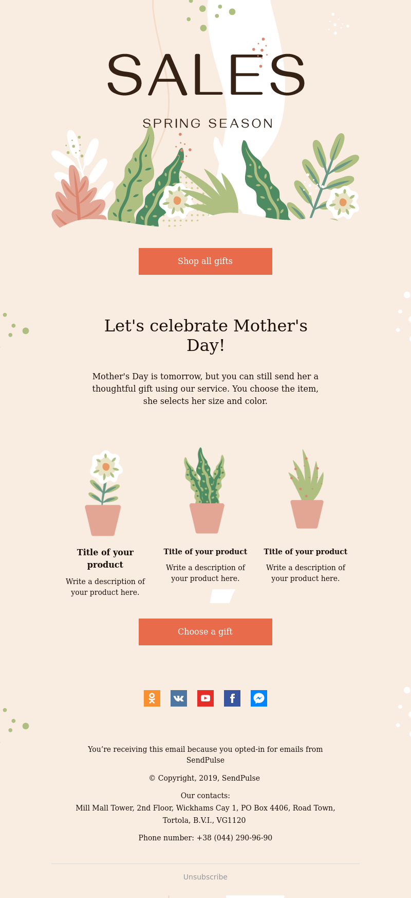 Holiday free email template